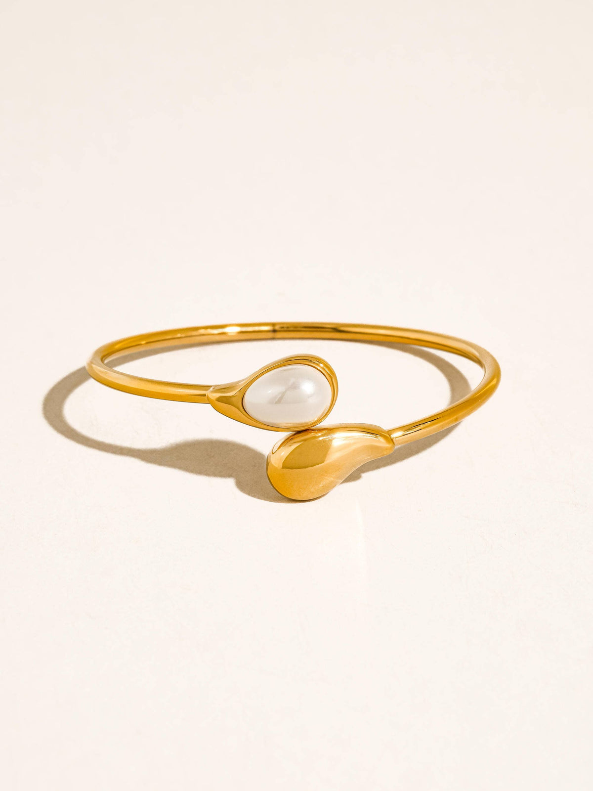 18K Gold-Plated Pearl Cuff Bracelet