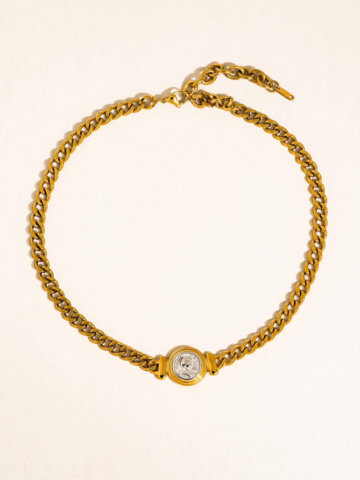 18K Gold-Plated Coin Pendant Necklace
