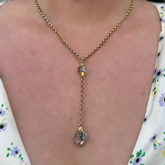 Herkimer Diamond Lariat Necklace