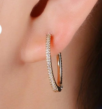 Gold Oval Hoop Earrings