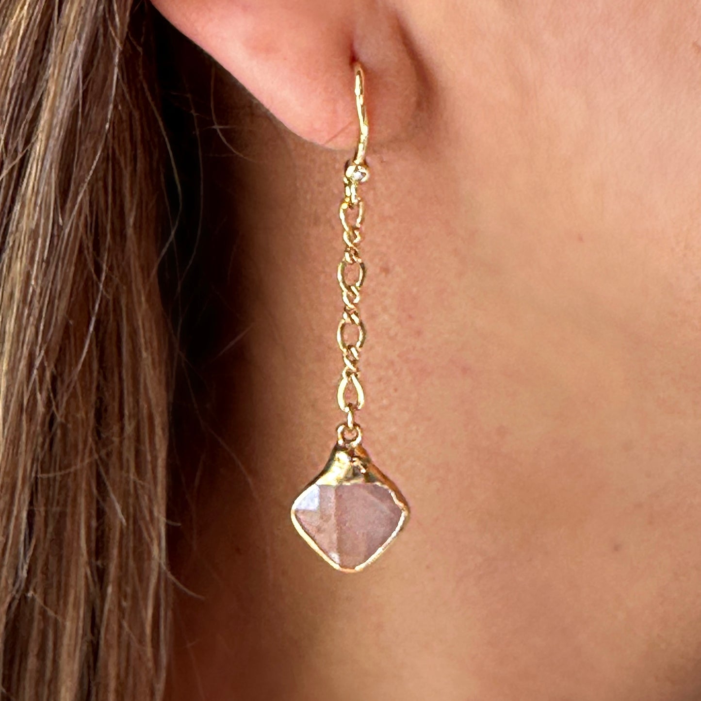 Rose Quartz Dangle Earrings
