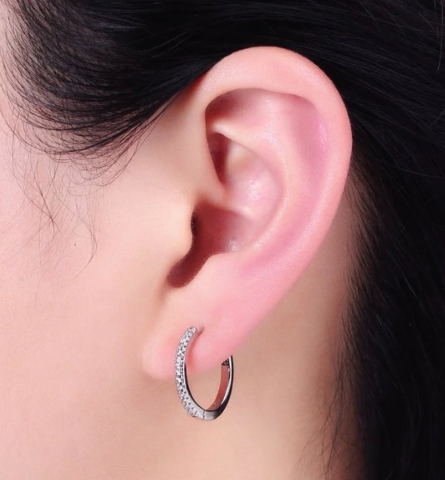 Cubic Zirconia Hoop Earrings