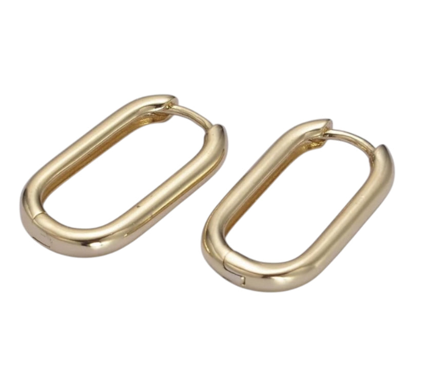 Rectangle Mini Gold Hoops