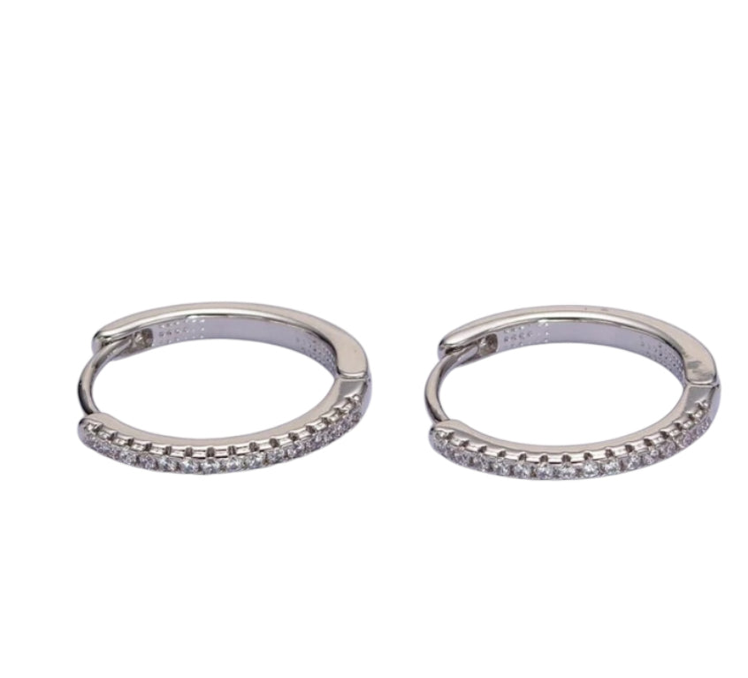 Cubic Zirconia Hoop Earrings