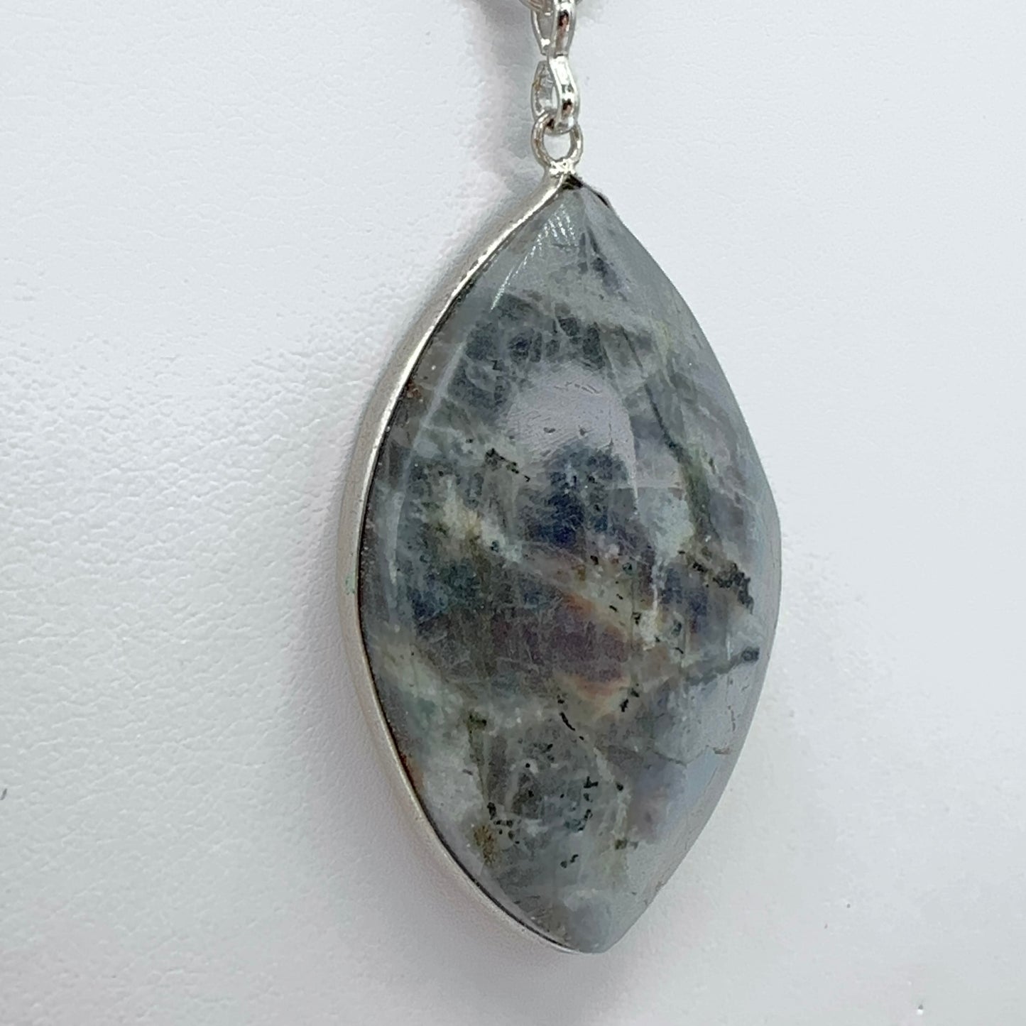 Labradorite Rhodium Necklace