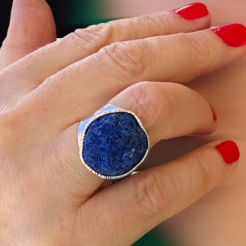 Blue Moroccan Azurite Ring