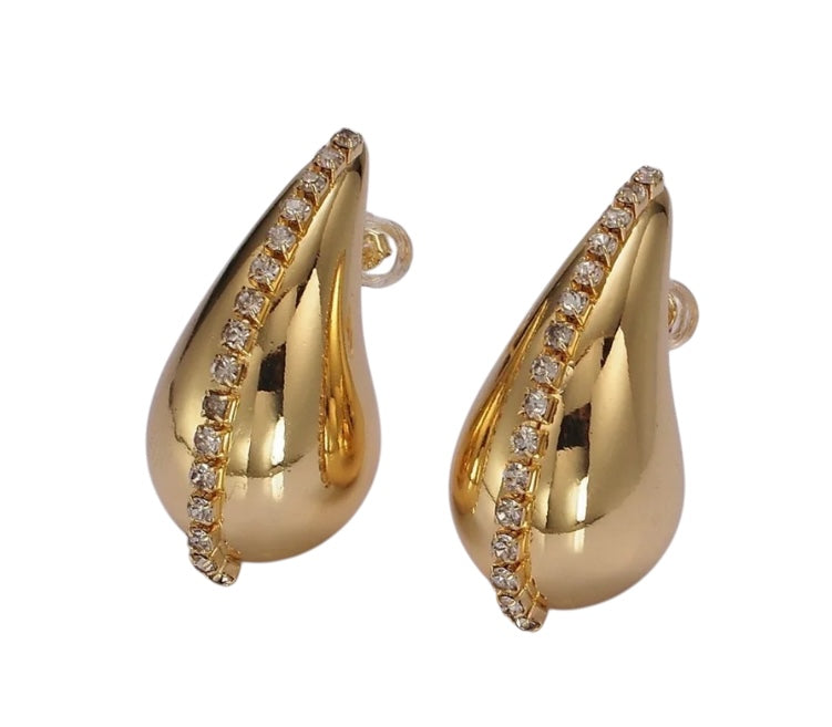 Teardrop Hoop Tennis Lined Cubic Zirconia