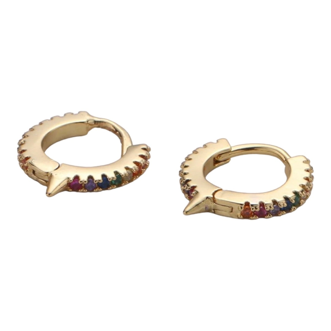 Mini Spike Huggie Earrings