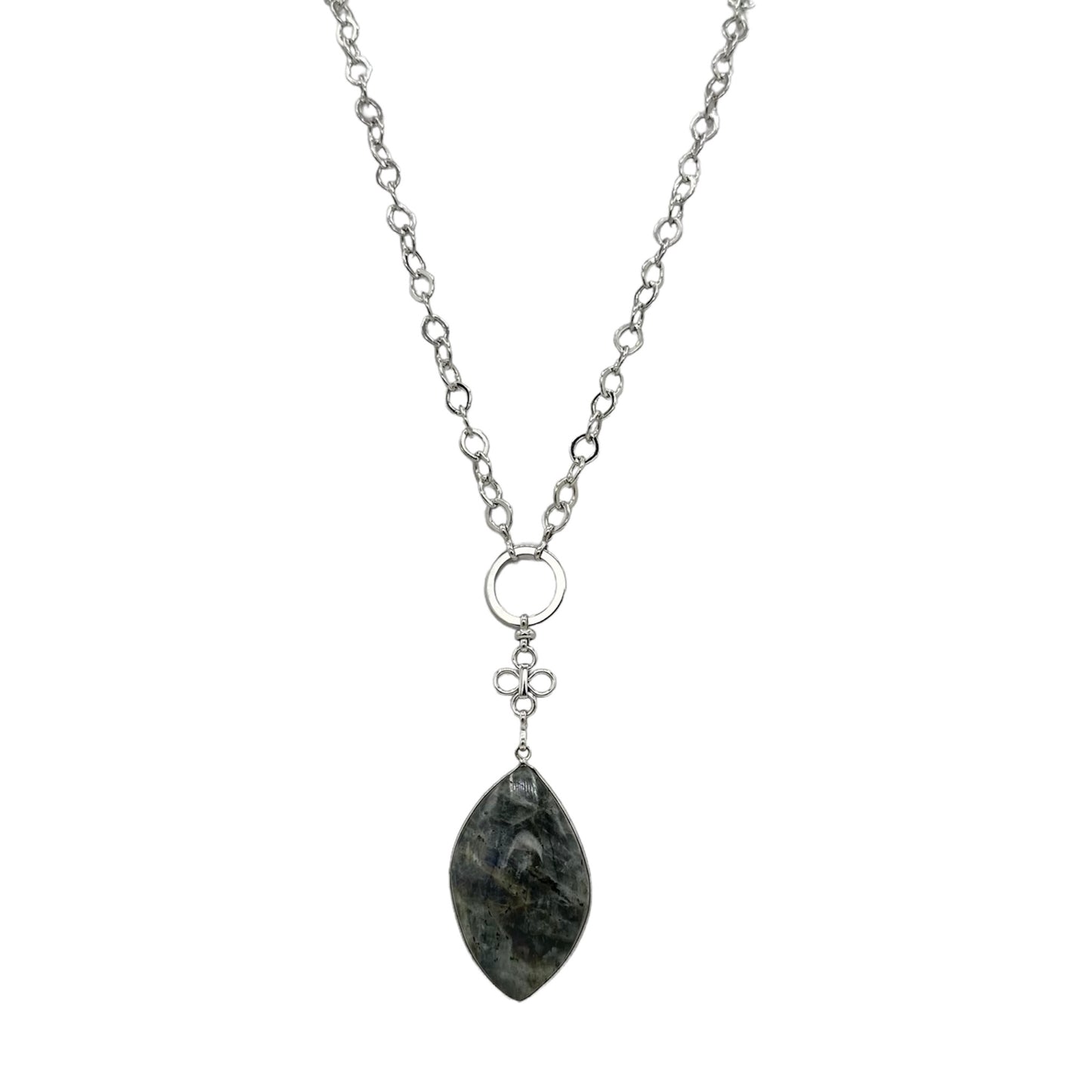 Labradorite Rhodium Necklace