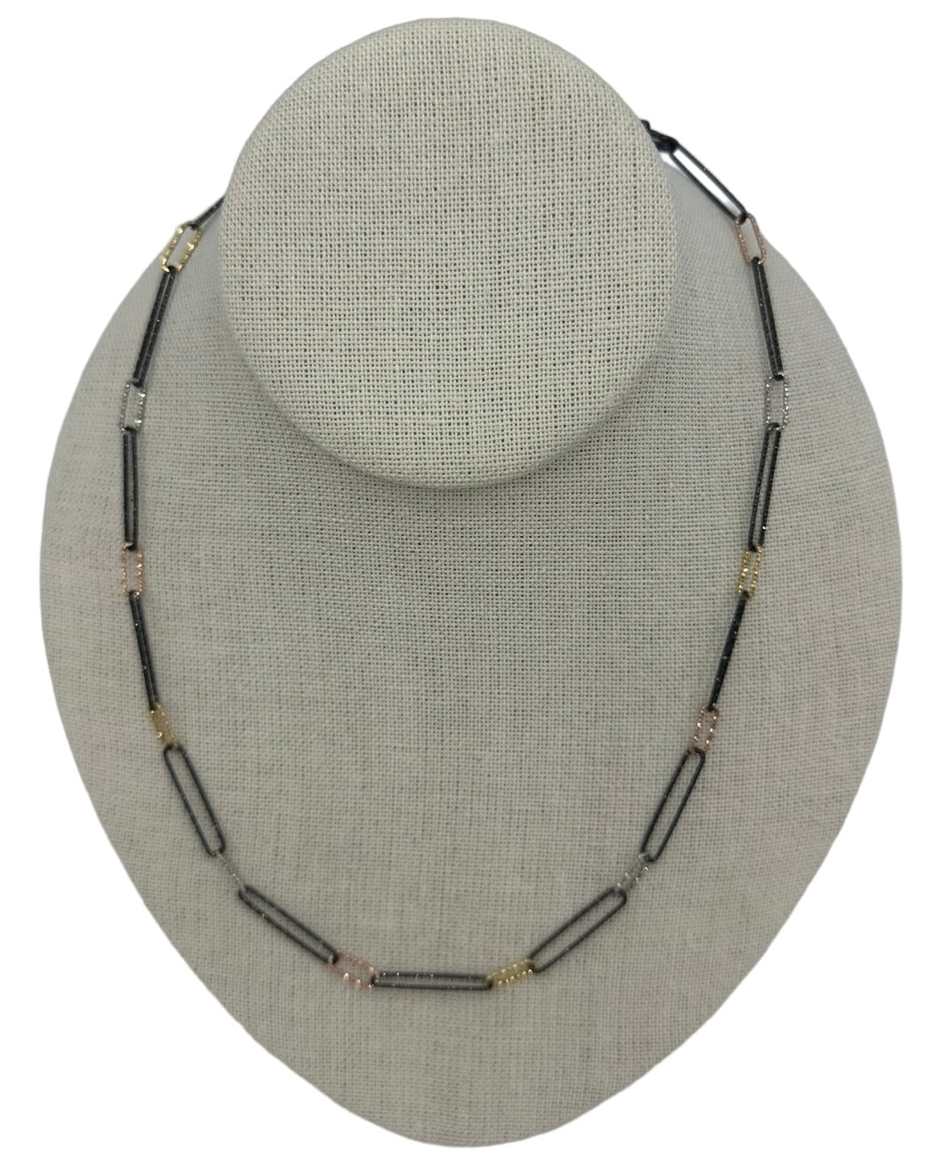 Mixed Metal Paper Clip Necklace
