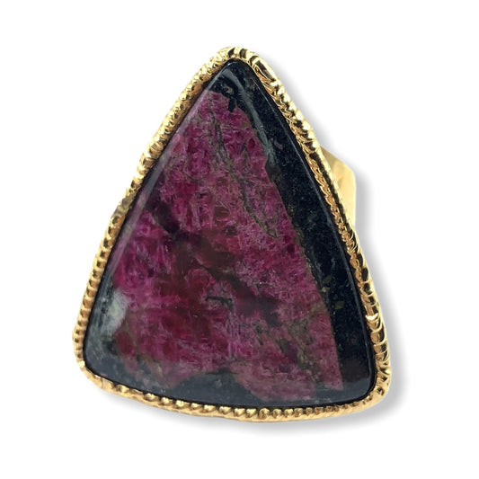 Triangle Eudialyte Cuff Ring - Belaroca Jewelry