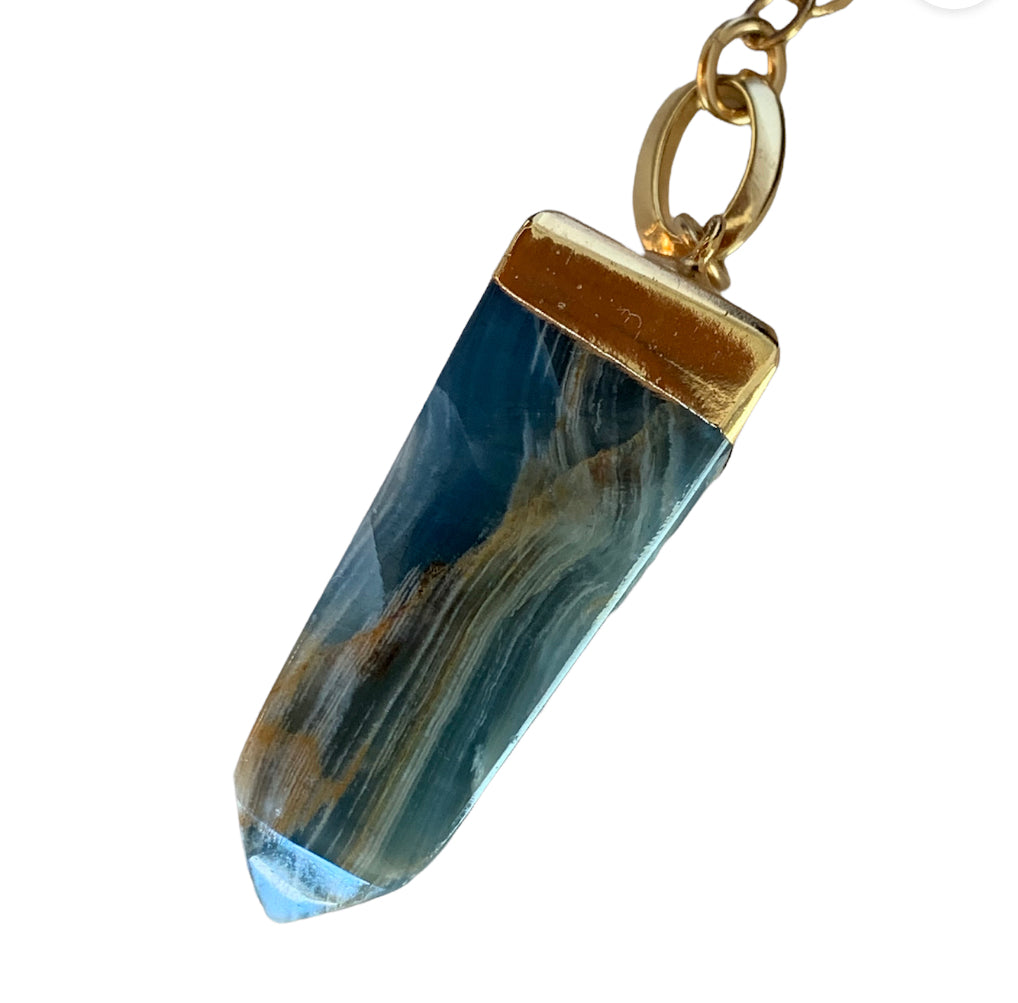 Blue sales onyx necklace