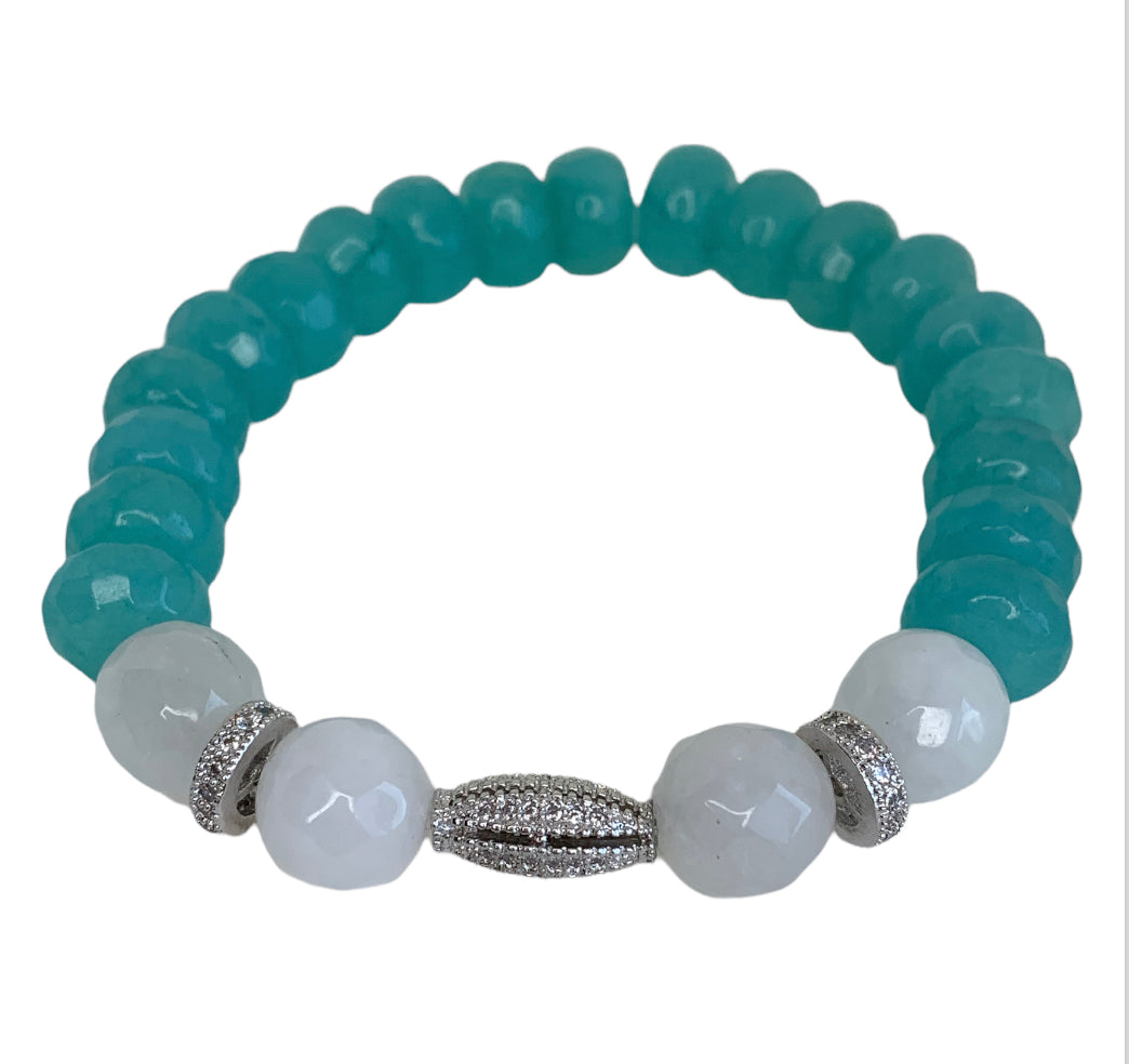 Aqua-chalcedony-and-white-jade-microp-pace-spacers-stretch-bracelet-belaroca jewelry