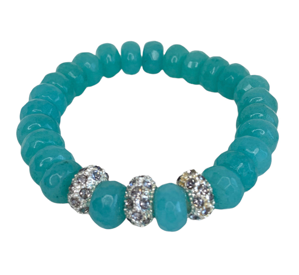 Aqua Chalcedony Stretch Bracelet