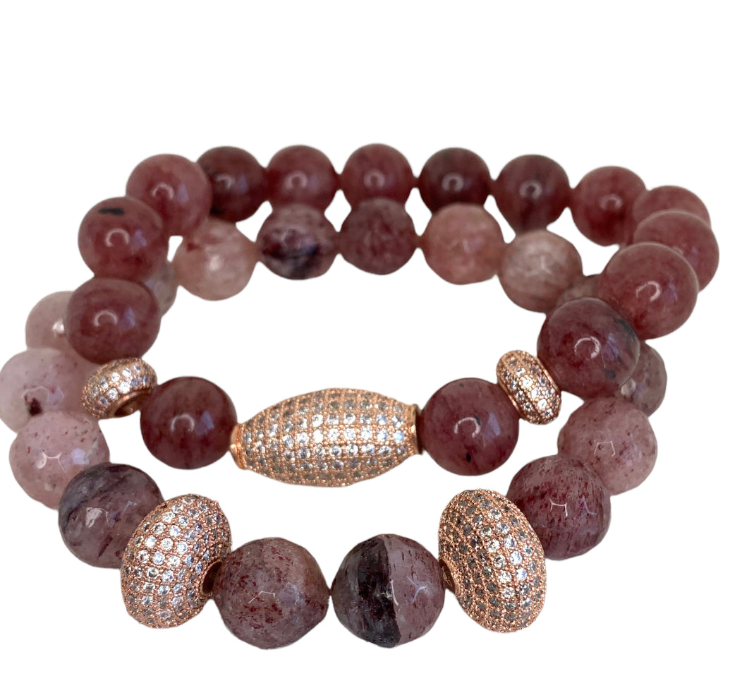 Strawberry-Quartz-rose-gold-stretch-bracelets-belaroca-jewelry
