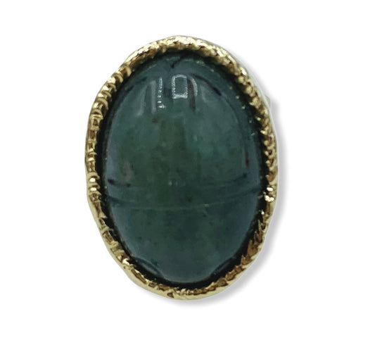 Jade Scarab Cuff Ring - Belaroca Jewelry