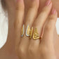 18K Gold-Plated Angel Wing Adjustable Ring