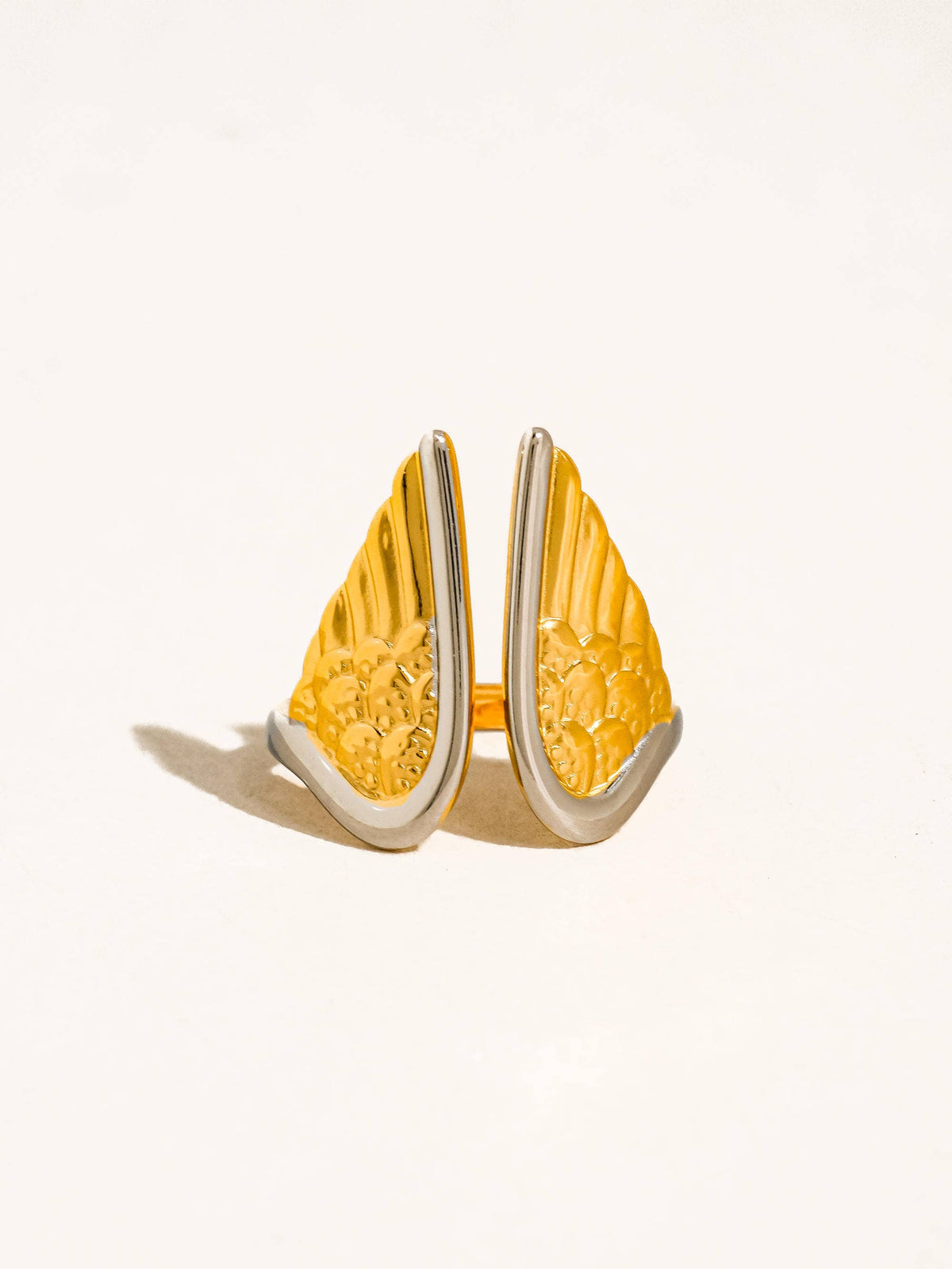 18K Gold-Plated Angel Wing Adjustable Ring