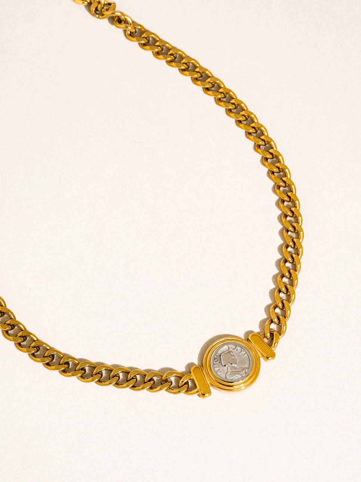18K Gold-Plated Coin Pendant Necklace