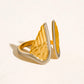 18K Gold-Plated Angel Wing Adjustable Ring