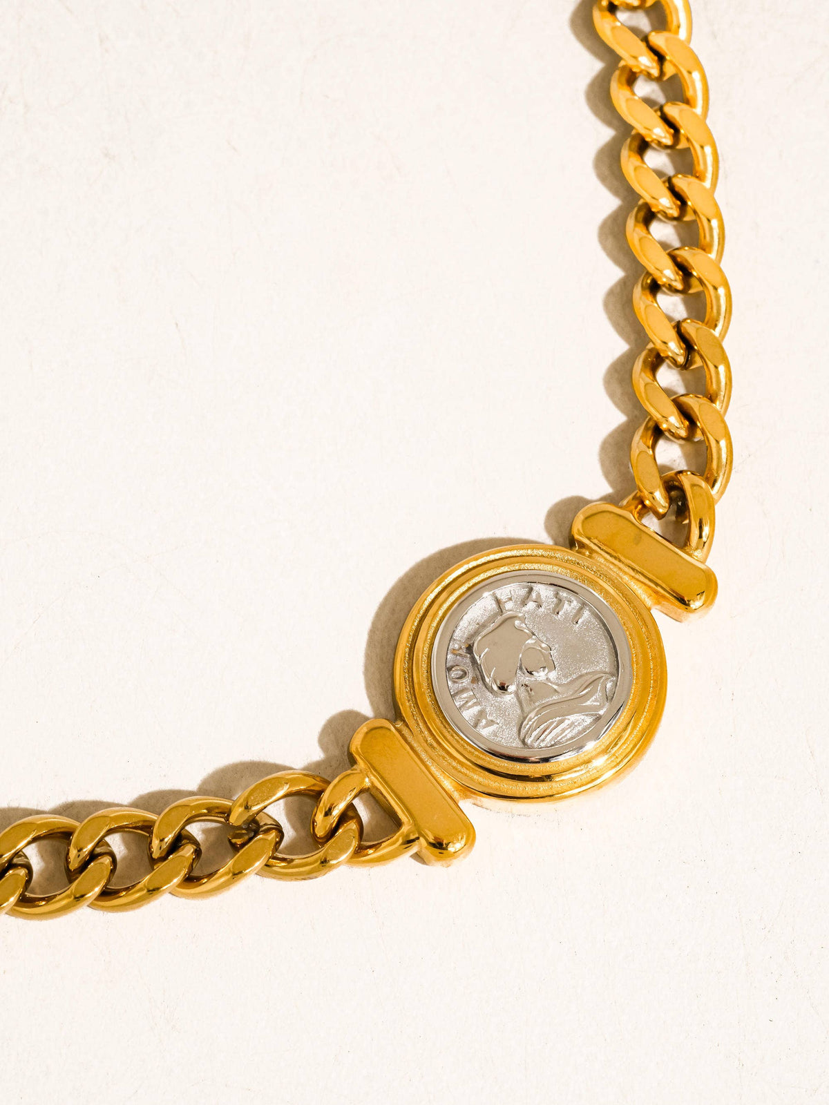 18K Gold-Plated Coin Pendant Necklace