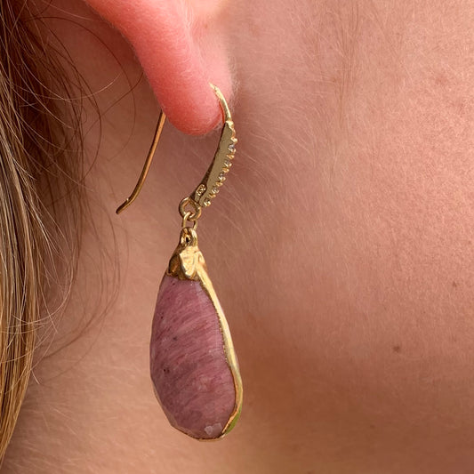 Ruby Quartz Earrings - Belaroca Jewelry