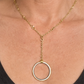 Circle Mother-of-Pearl Gold Lariat Necklace