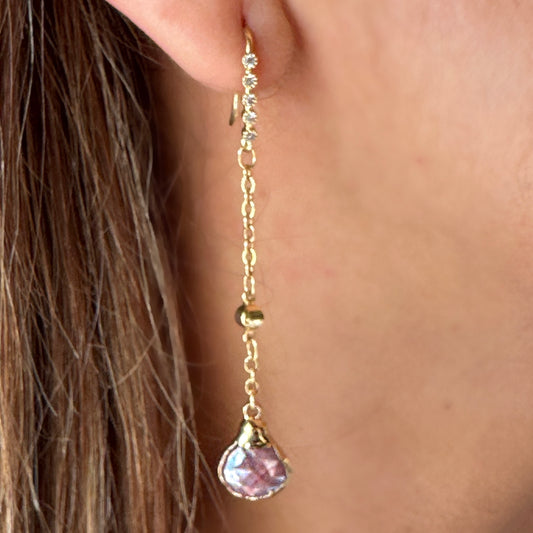 Mystic Ruby Quartz Dangle Earrings