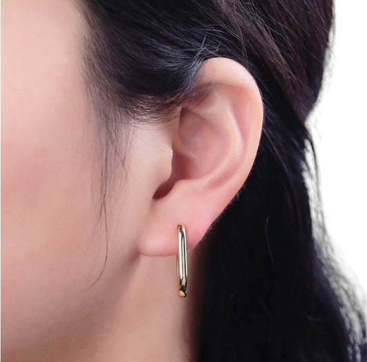 Rectangle Mini Gold Hoops