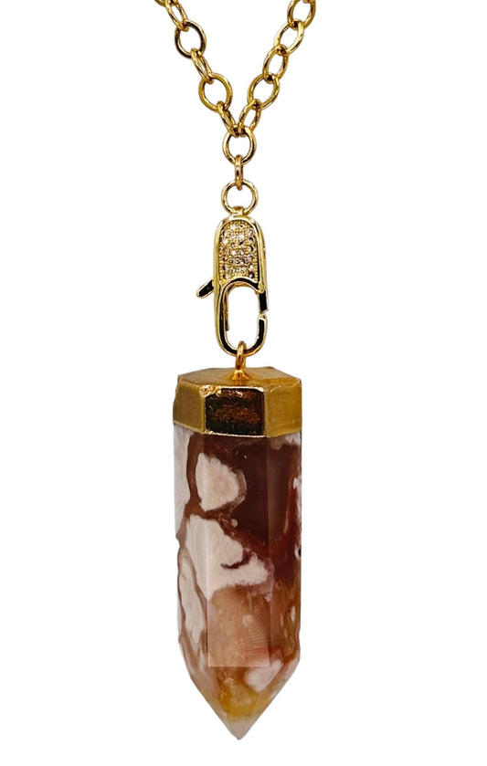 Flower Jasper Point Necklace