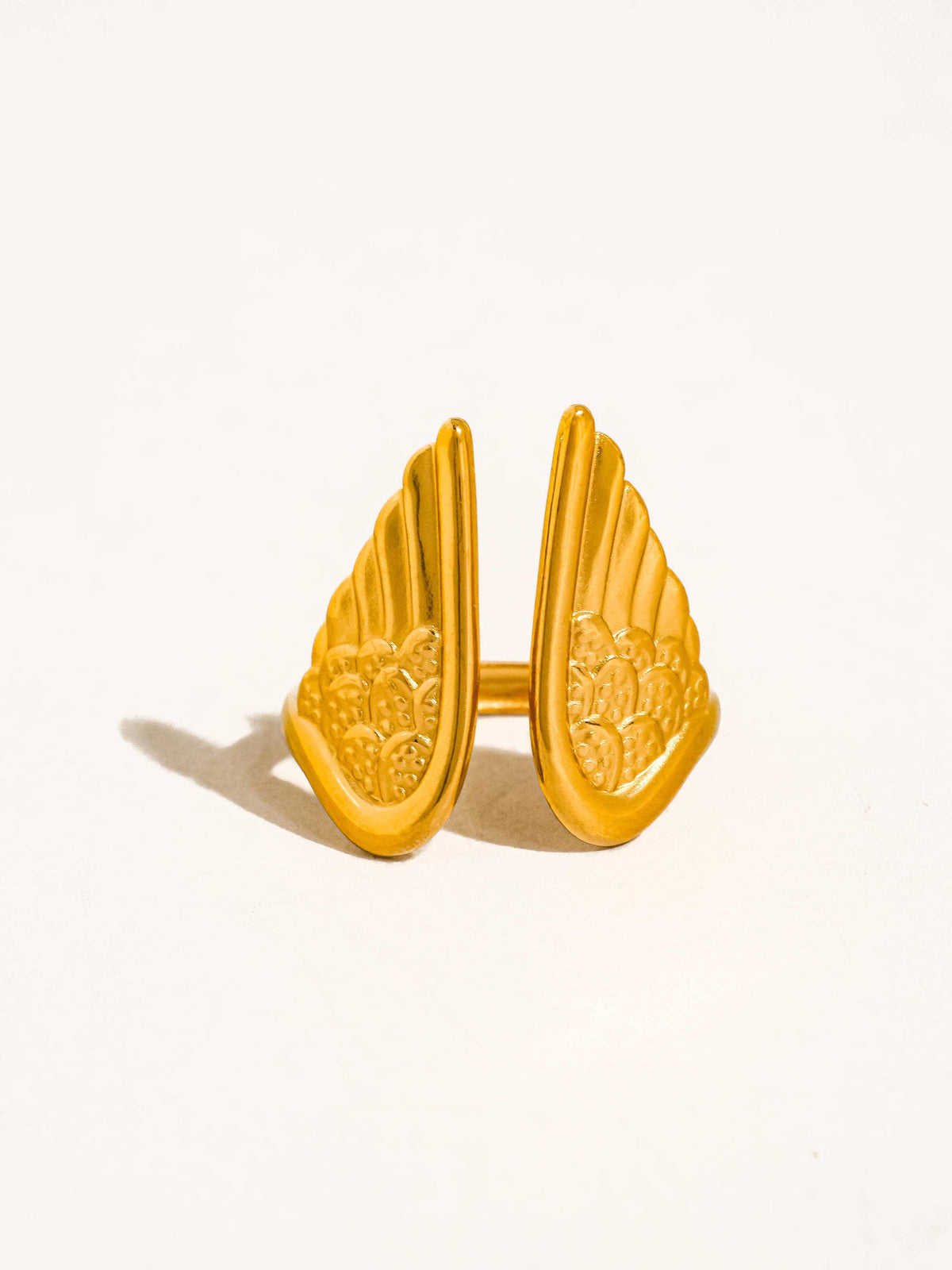18K Gold-Plated Angel Wing Adjustable Ring