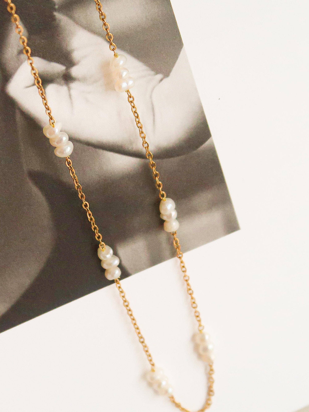 Genuine Freshwater Pearl Necklace in Gold
