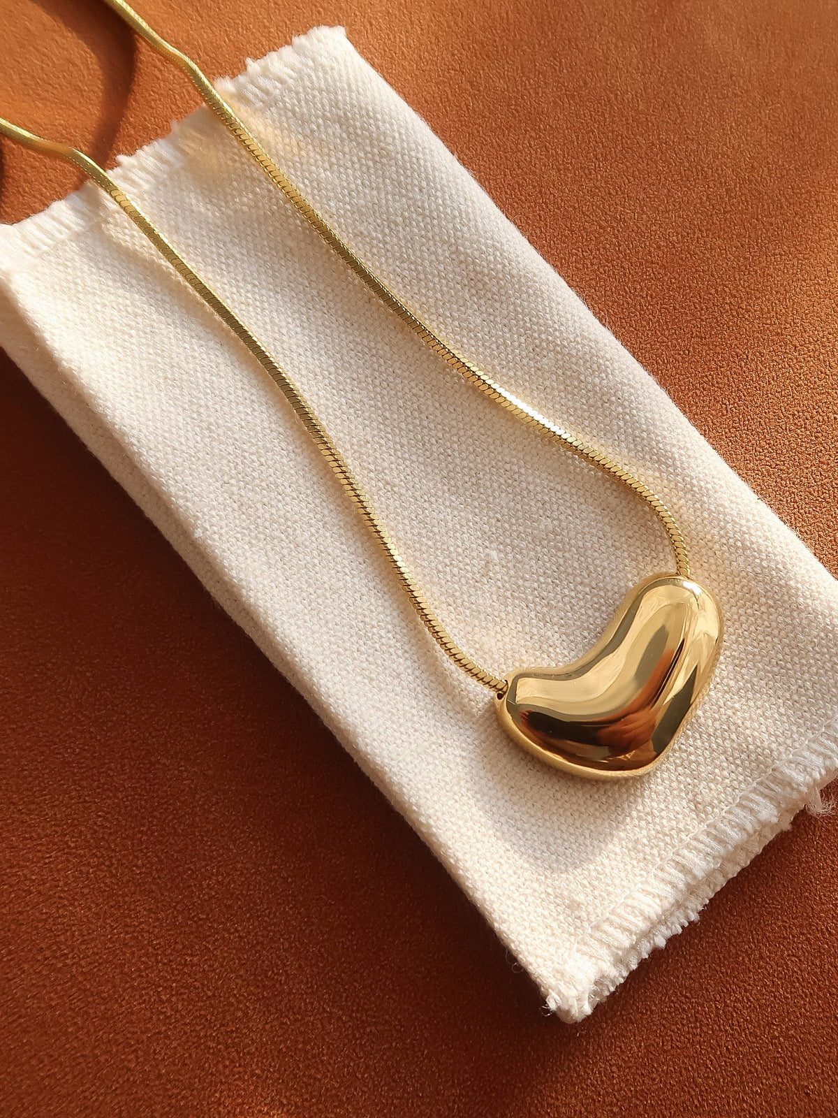 18K Gold-Plated Puffy Heart Necklace