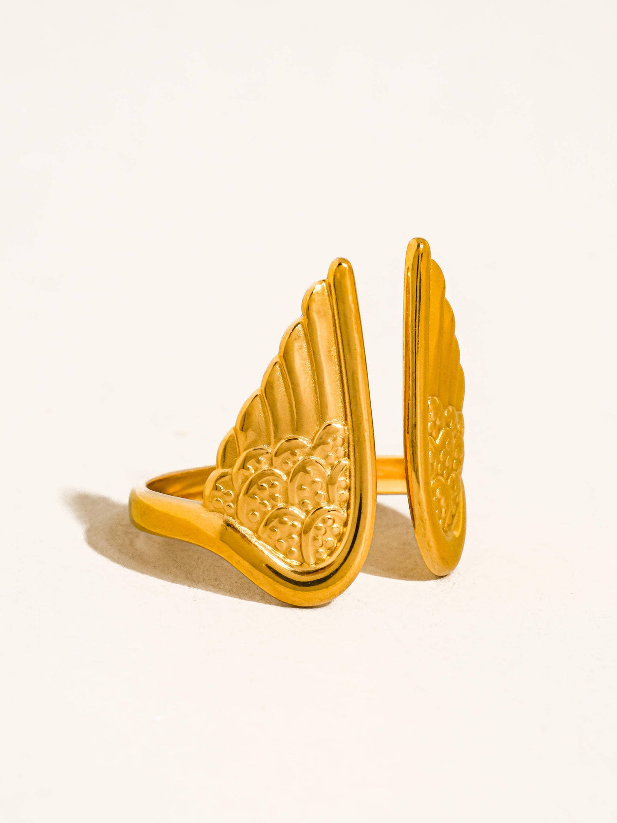 18K Gold-Plated Angel Wing Adjustable Ring