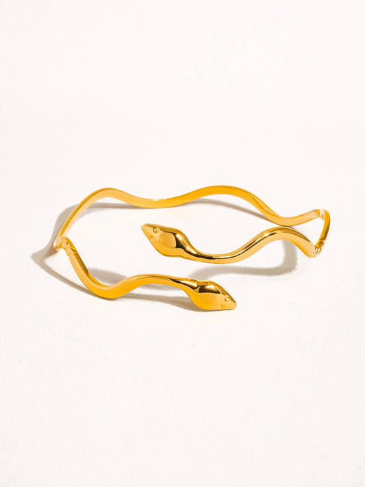 18K Gold-Plated Serpent Cuff Bracelet