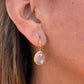 teardrop-rose-quartz-hook-gold-earrings-on-model-belaroca-jewelry