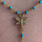 close-up-firefly-turquoise-rosary chain- lariat-necklace-belaroca jewelry
