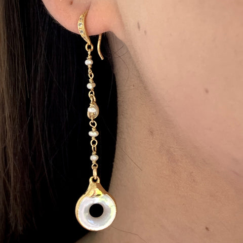 Model-wearing-mother-of-pearl-earrings-belaroca jewelry