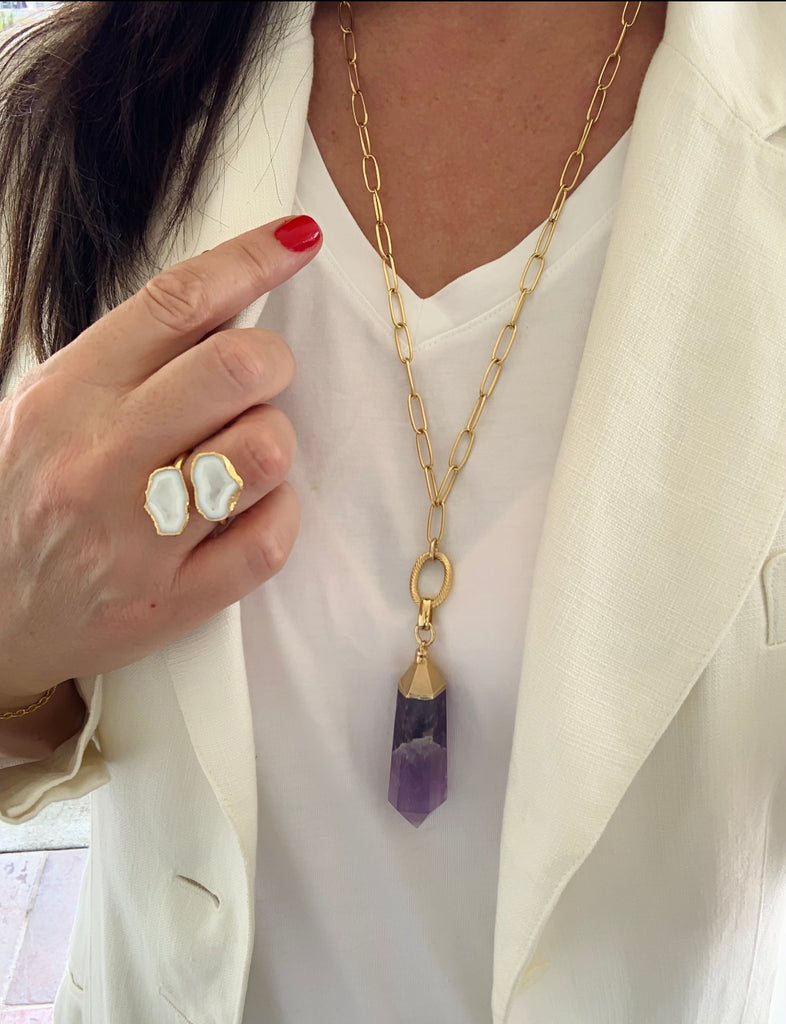 Amethyst sale point pendant