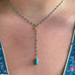 Turquoise-firefly-rosary chain-lariat-turquoise point-belaroca jewelryt