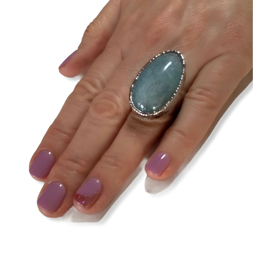 Aquamarine Cuff Ring - Belaroca Jewelry