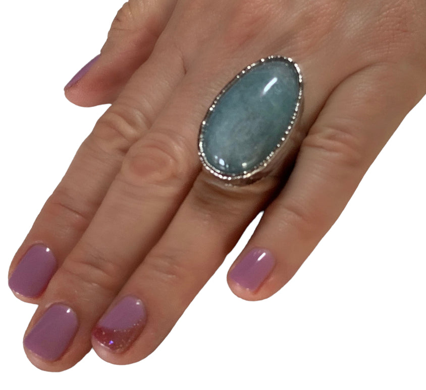 Aquamarine Cuff Ring