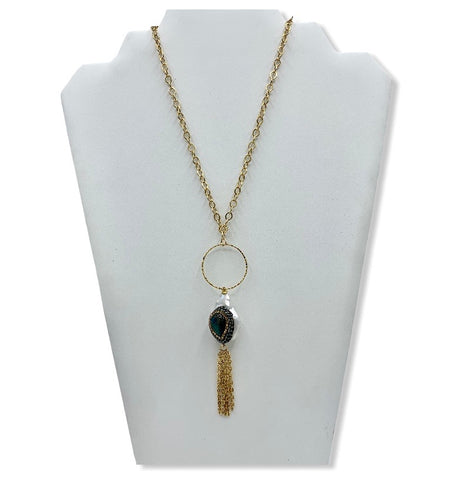Baroque Pearl and Labradorite Necklace - Belaroca Jewelry