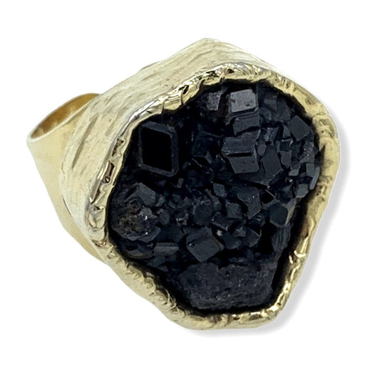Black Garnet Cuff Ring - Belaroca Jewelry