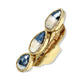 Triple Two Tone Mystic Moonstone Cuff Ring - Belaroca Jewelry